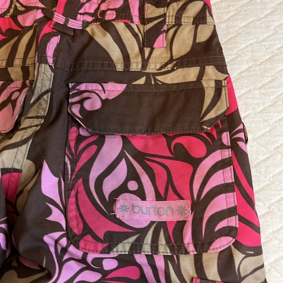 Burton snowpants snowboarding/skiing pink & brown graphic print, waterproof, 5/6 - Picture 13 of 13